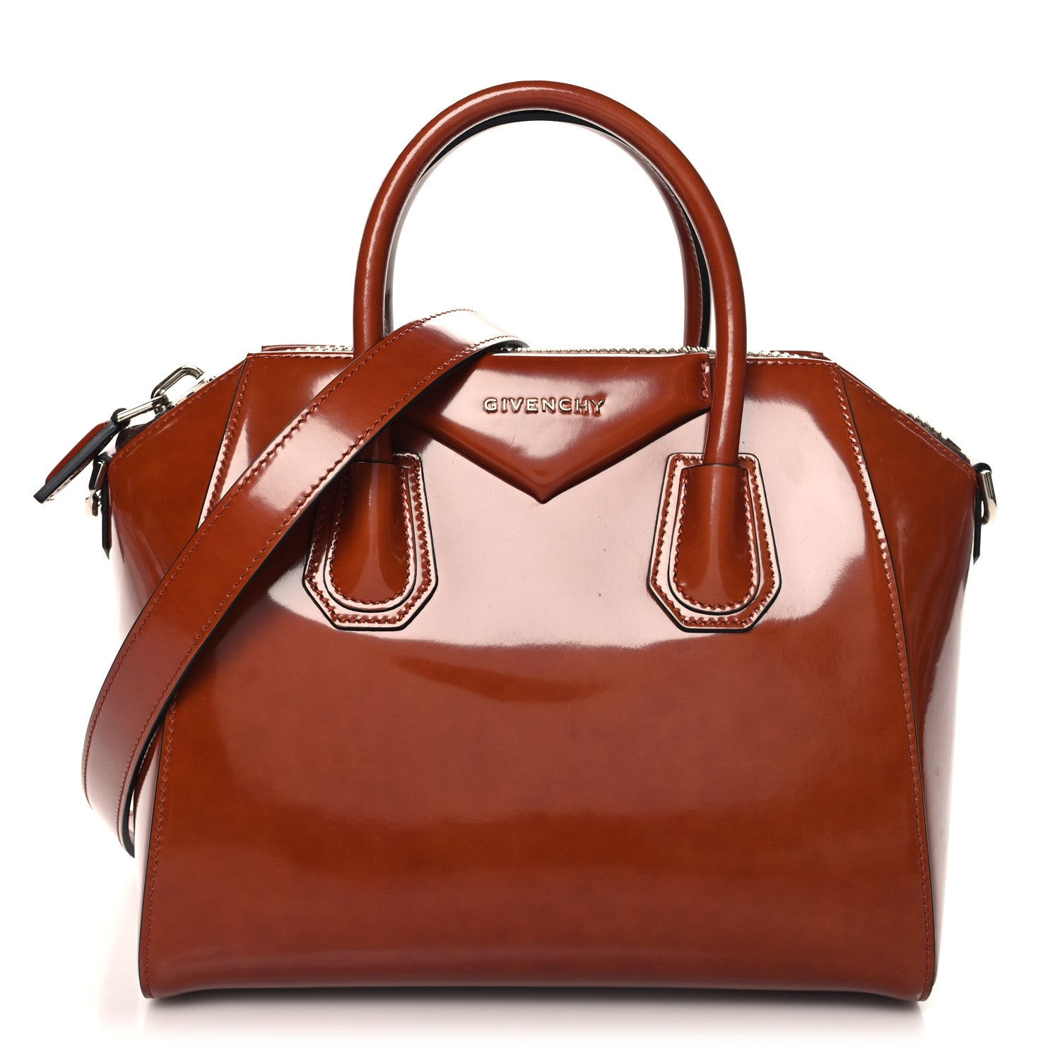 Shiny Lord Calfskin Small Antigona Tan