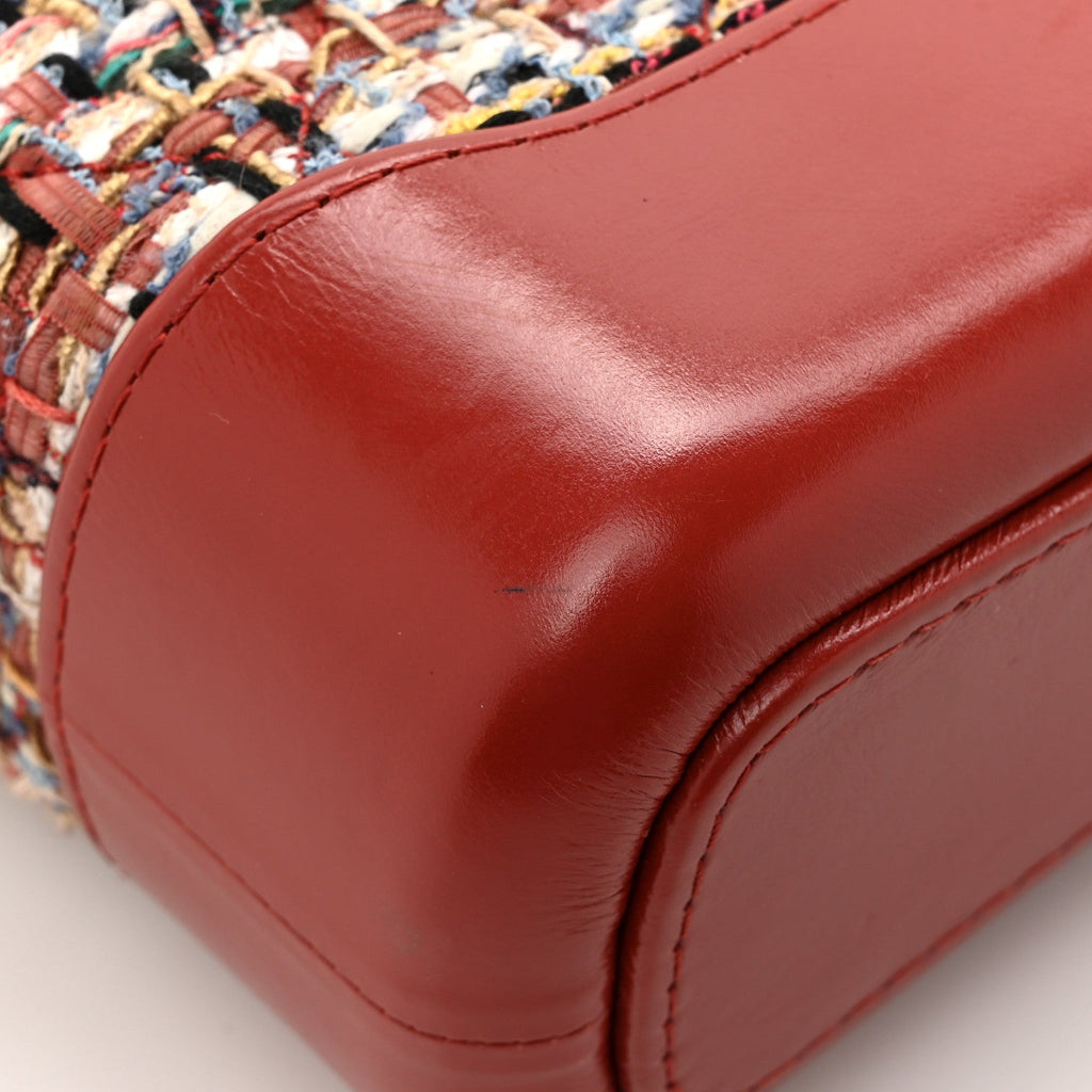 Tweed Calfskin Small Gabrielle Hobo Red Multicolor