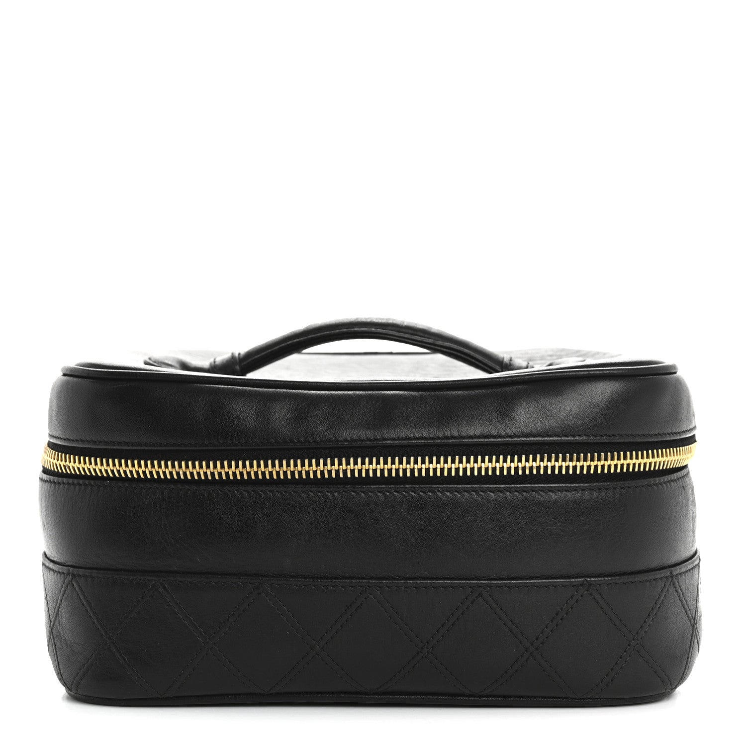 Lambskin Vanity Cosmetic Case Black