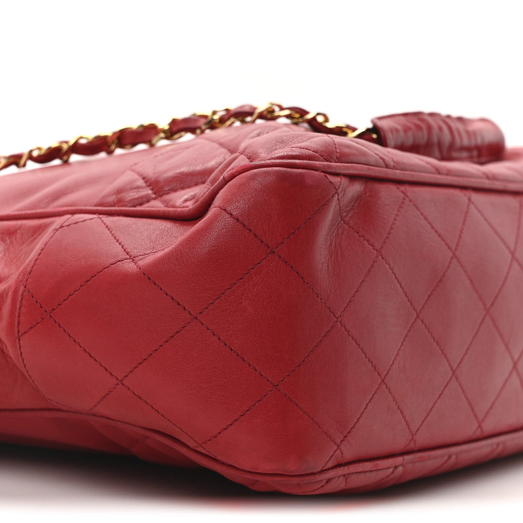 Lambskin Quilted Shoulder Bag Red