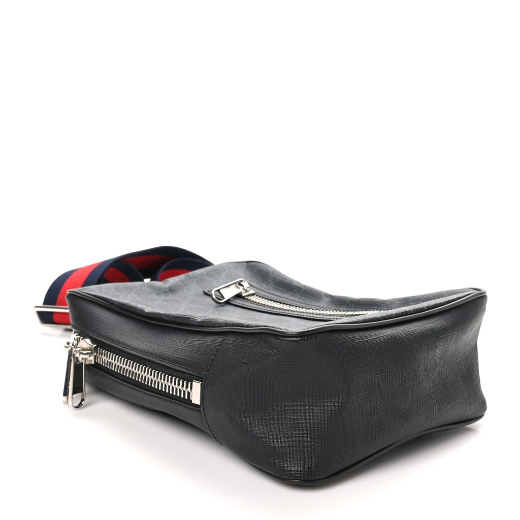 GG Supreme Monogram Web Belt Bag Black Grey