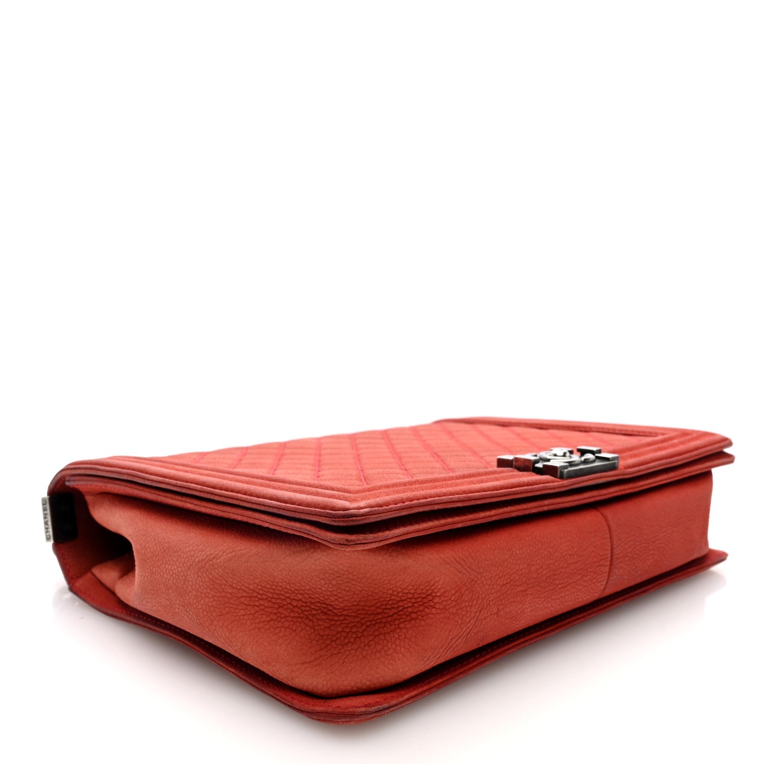 Iridescent Caviar Quilted Large Boy Flap Orange