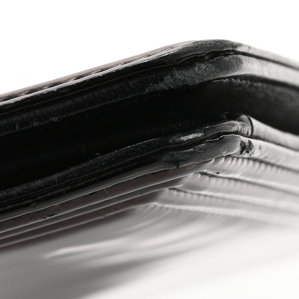 Glazed Calfskin Boy Yen Wallet Black