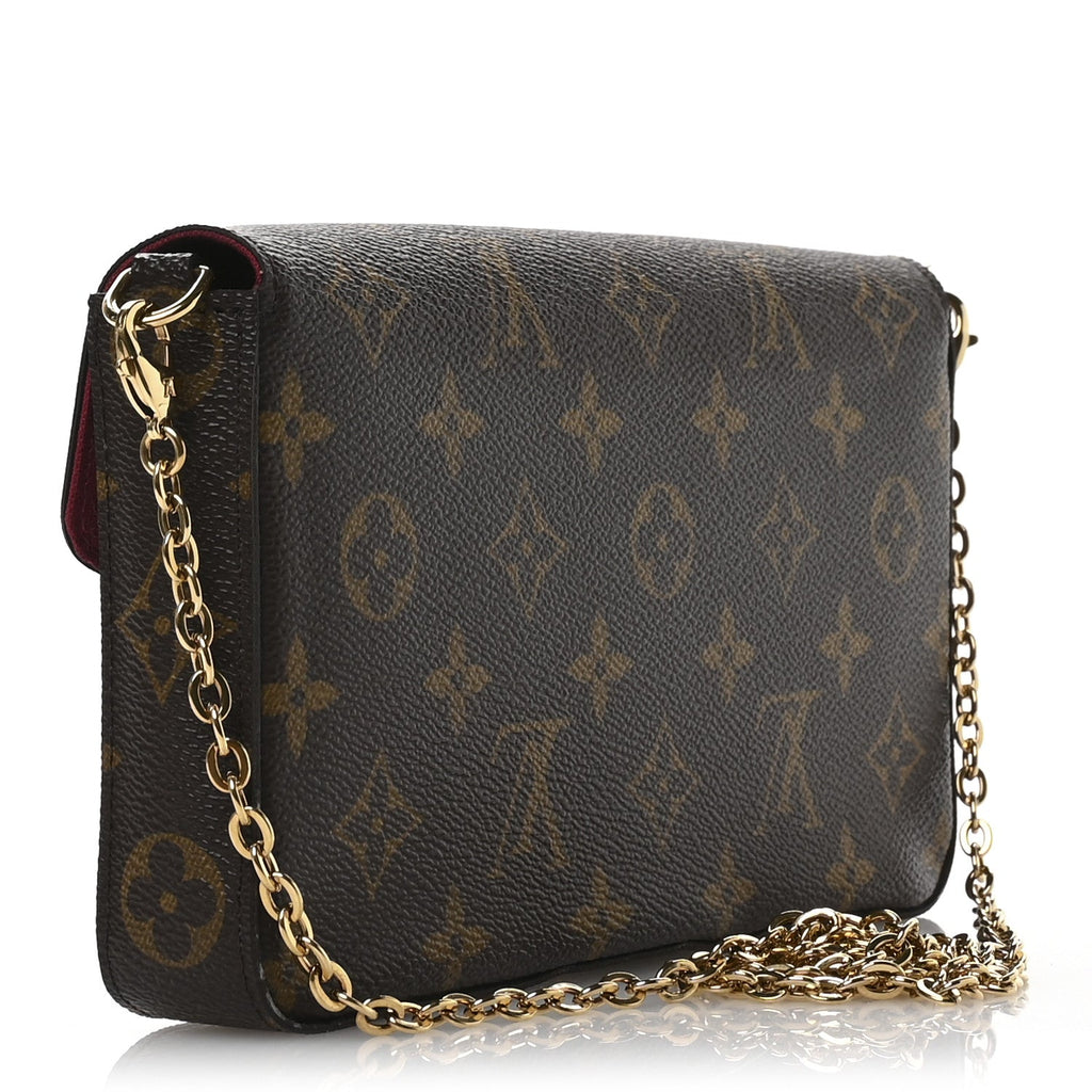 Monogram Pochette Felicie Chain Wallet Fuchsia