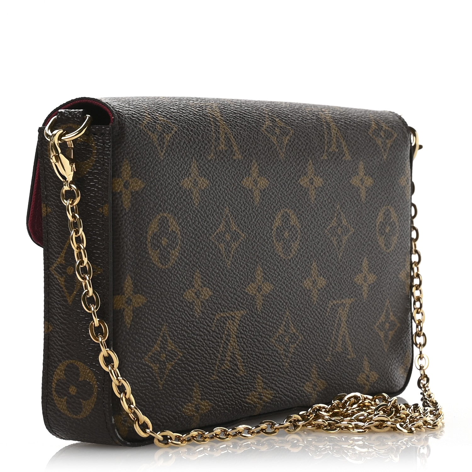 Monogram Pochette Felicie Chain Wallet Fuchsia