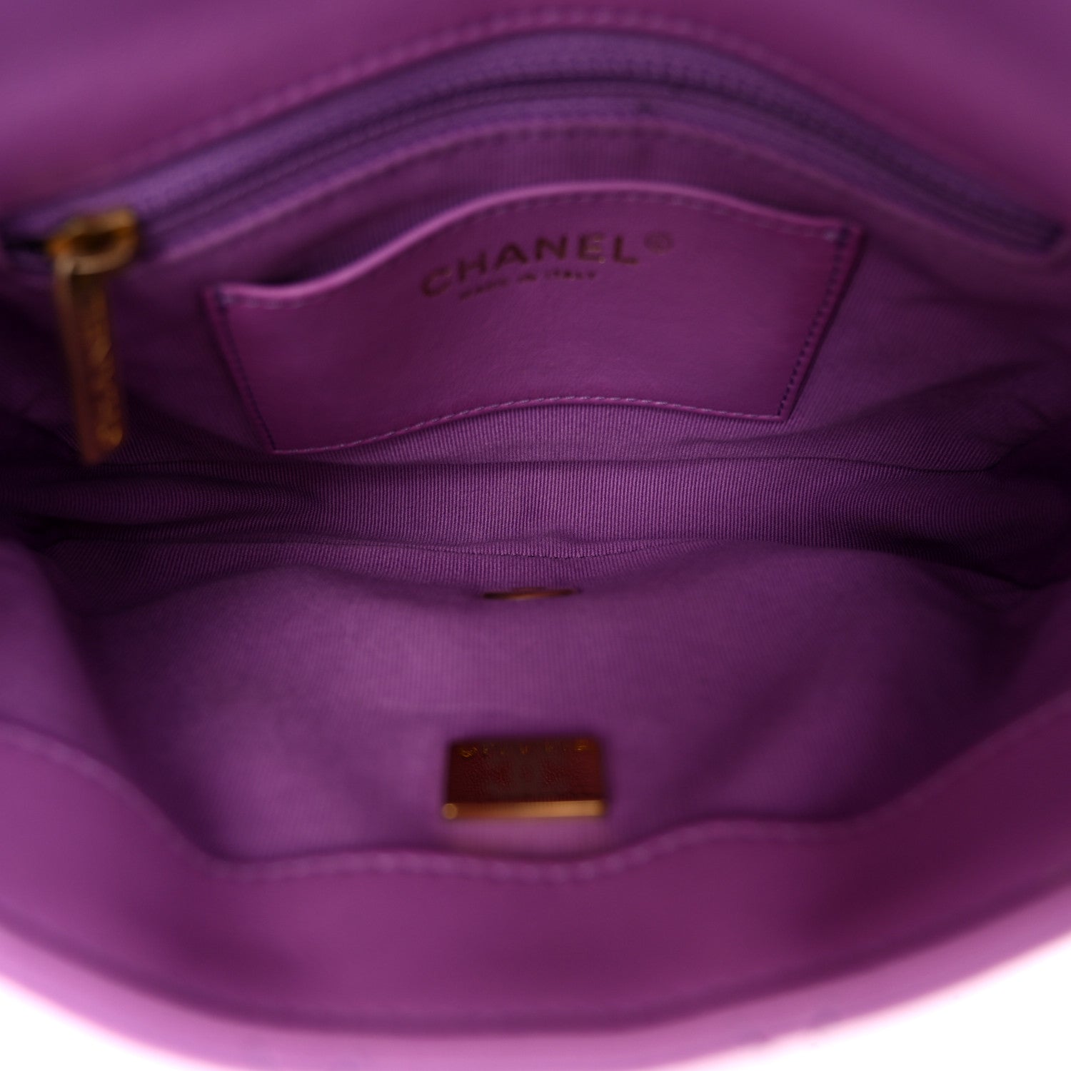 Lambskin Quilted Small CC Funky Town Flap Purple