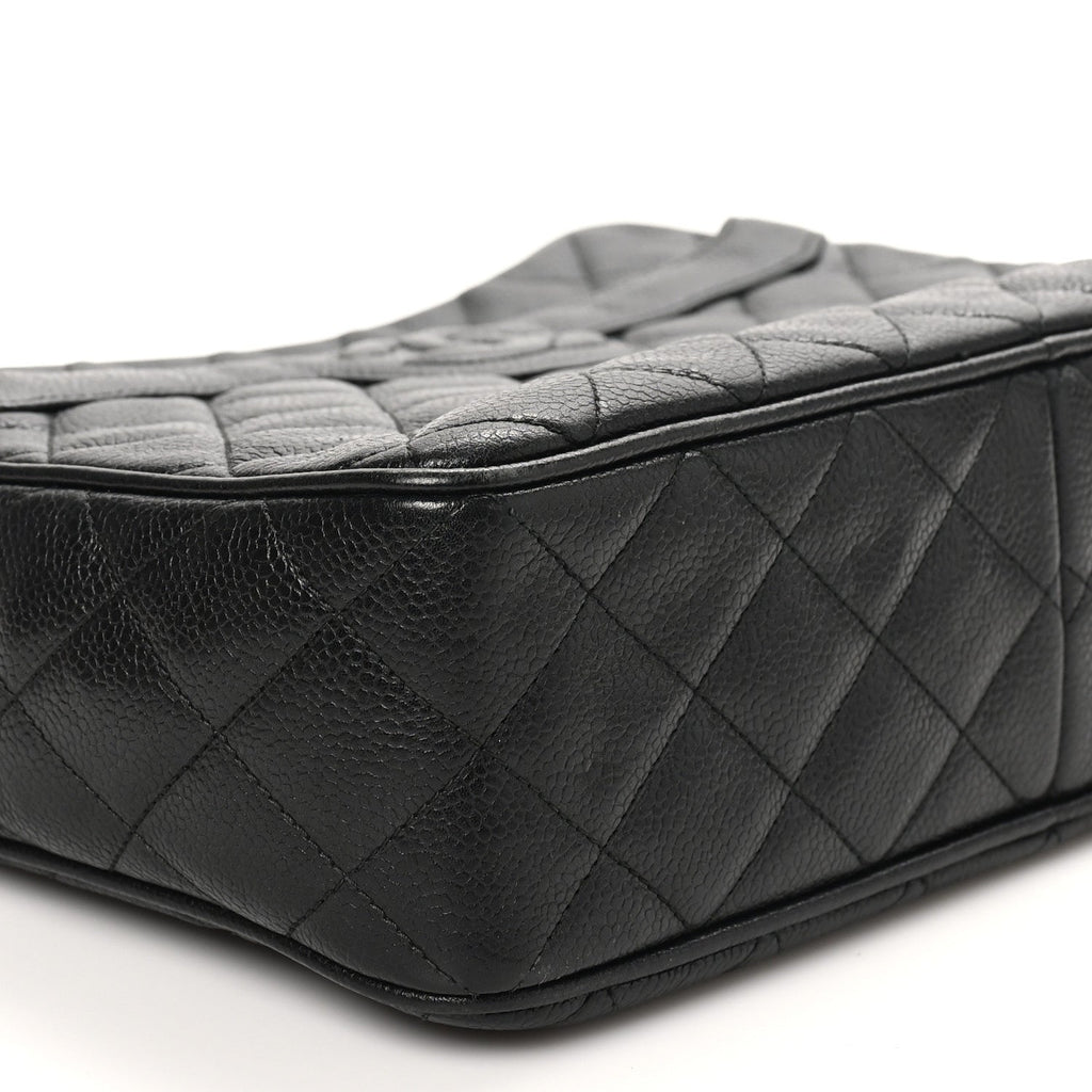 Caviar Quilted Camera Case Black