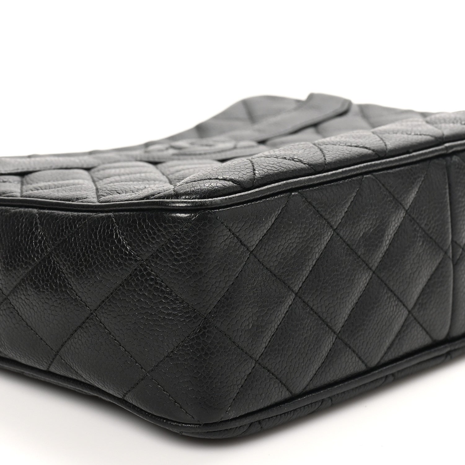 Caviar Quilted Camera Case Black