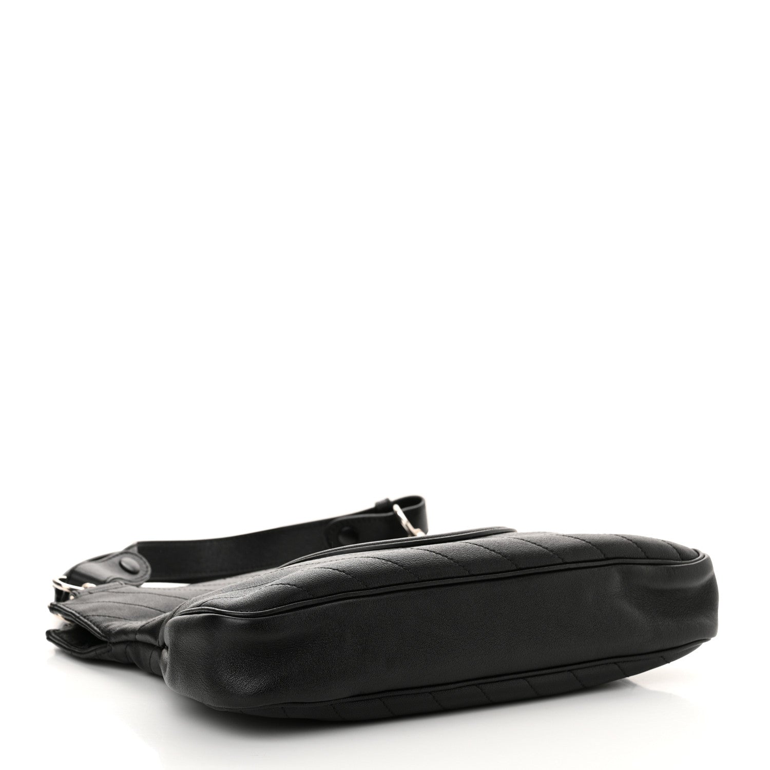Sakai Be Green Calfskin Diagonal Stitched Small Blondie Tote Black