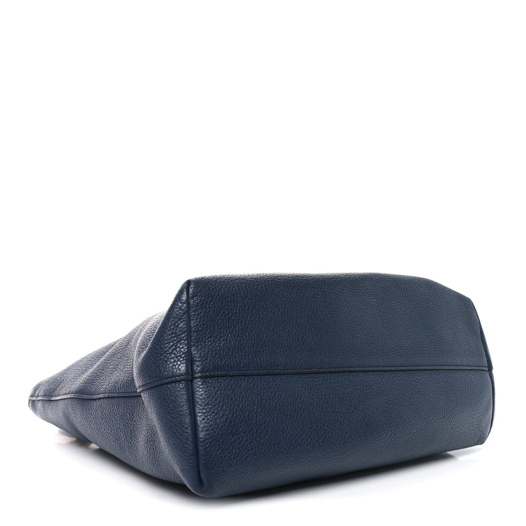 Vitello Daino Pocket Shopping Tote Baltico