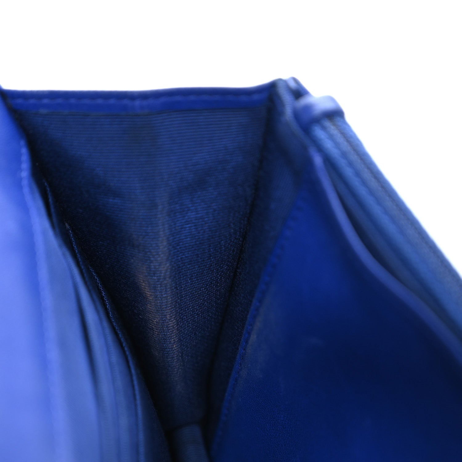 Lambskin Quilted Wallet On Chain WOC  Navy Blue