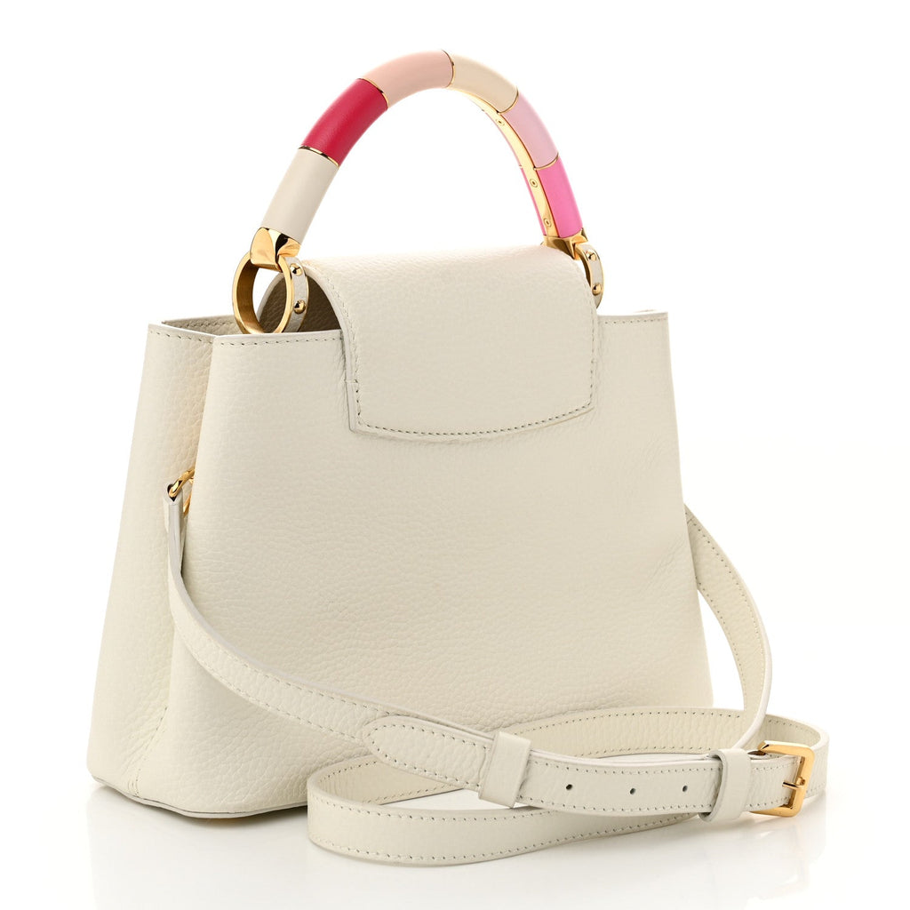 Taurillon Lambskin Calfskin Capucines BB Snow White
