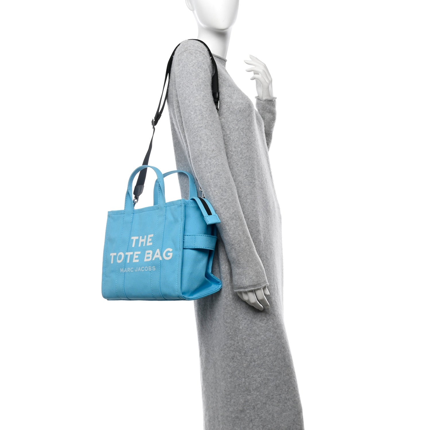 Cotton Canvas Medium The Traveler Tote Bag Aqua