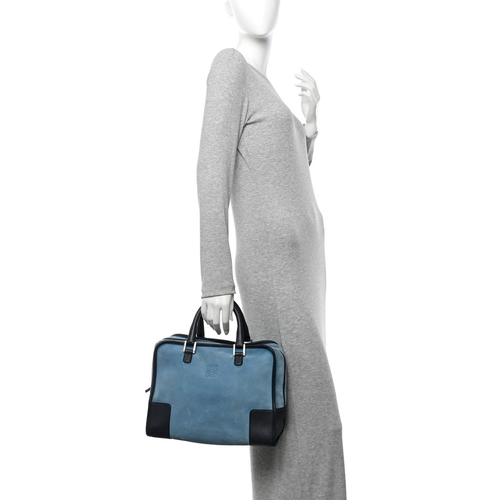 Suede Calfskin Amazona Blue Black