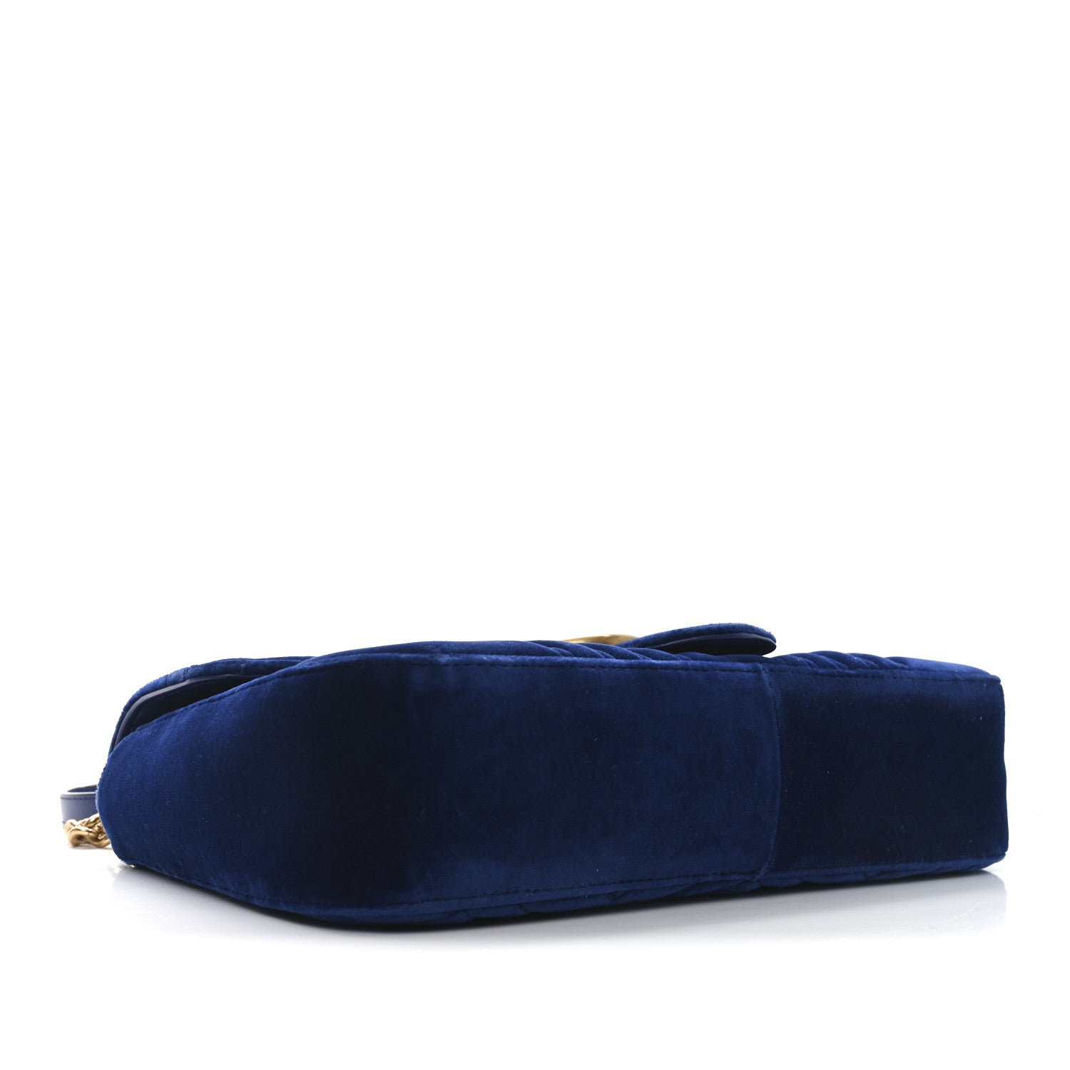 Velvet Matelasse Medium GG Marmont Shoulder Bag Cobalt Blue