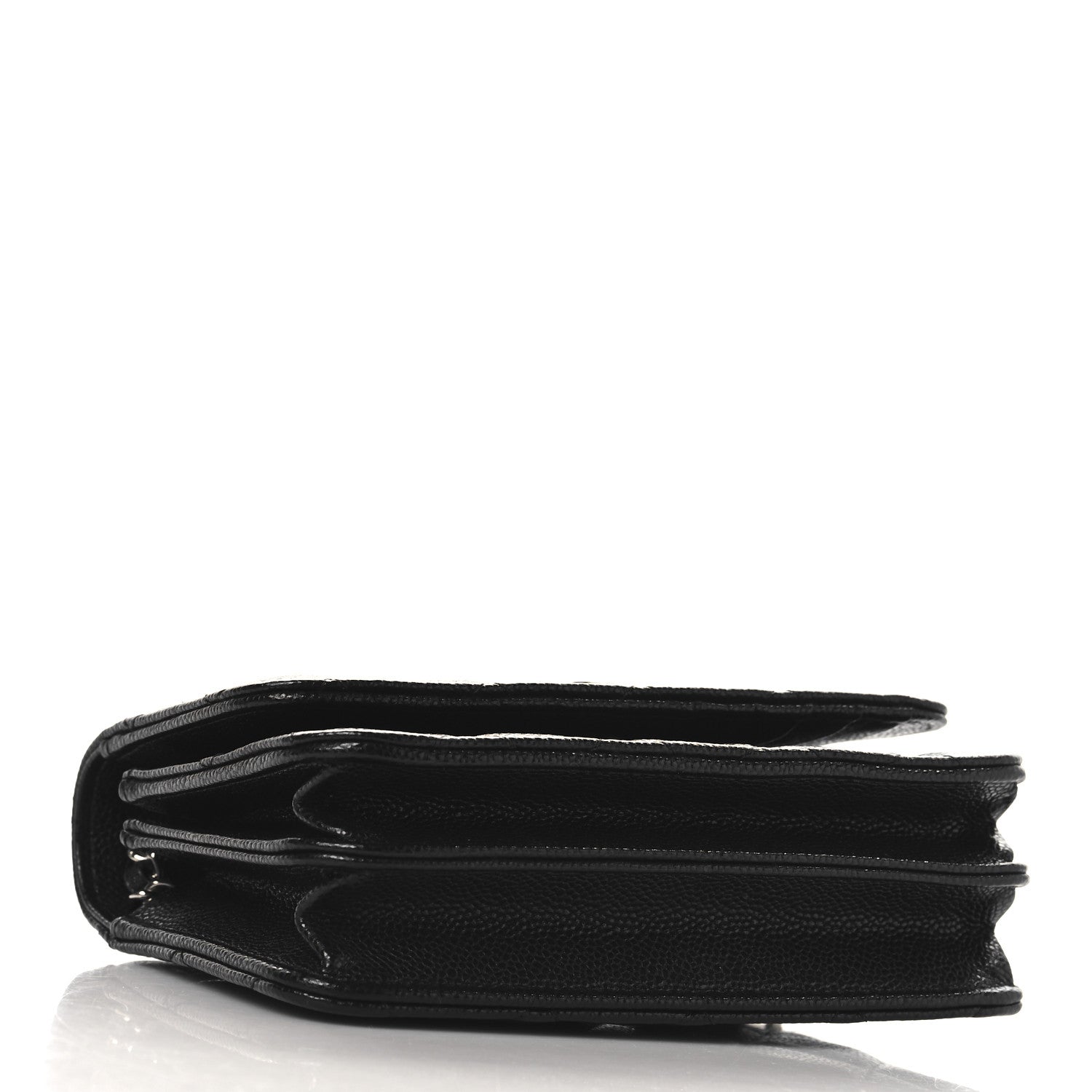 Caviar Quilted Mini Wallet On Chain WOC Black