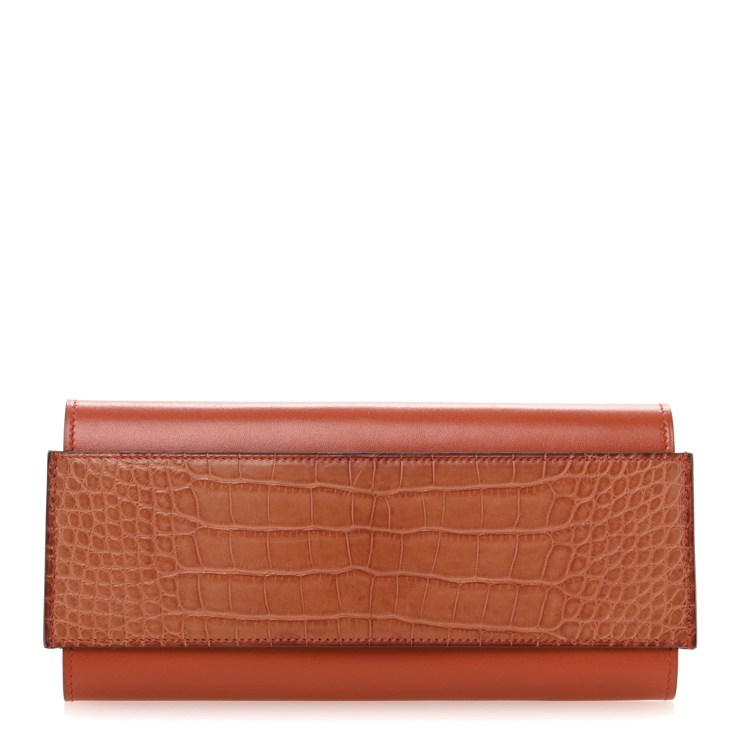 Matte Alligator Tadelakt Passant Long Wallet Terre Battue Cuivre