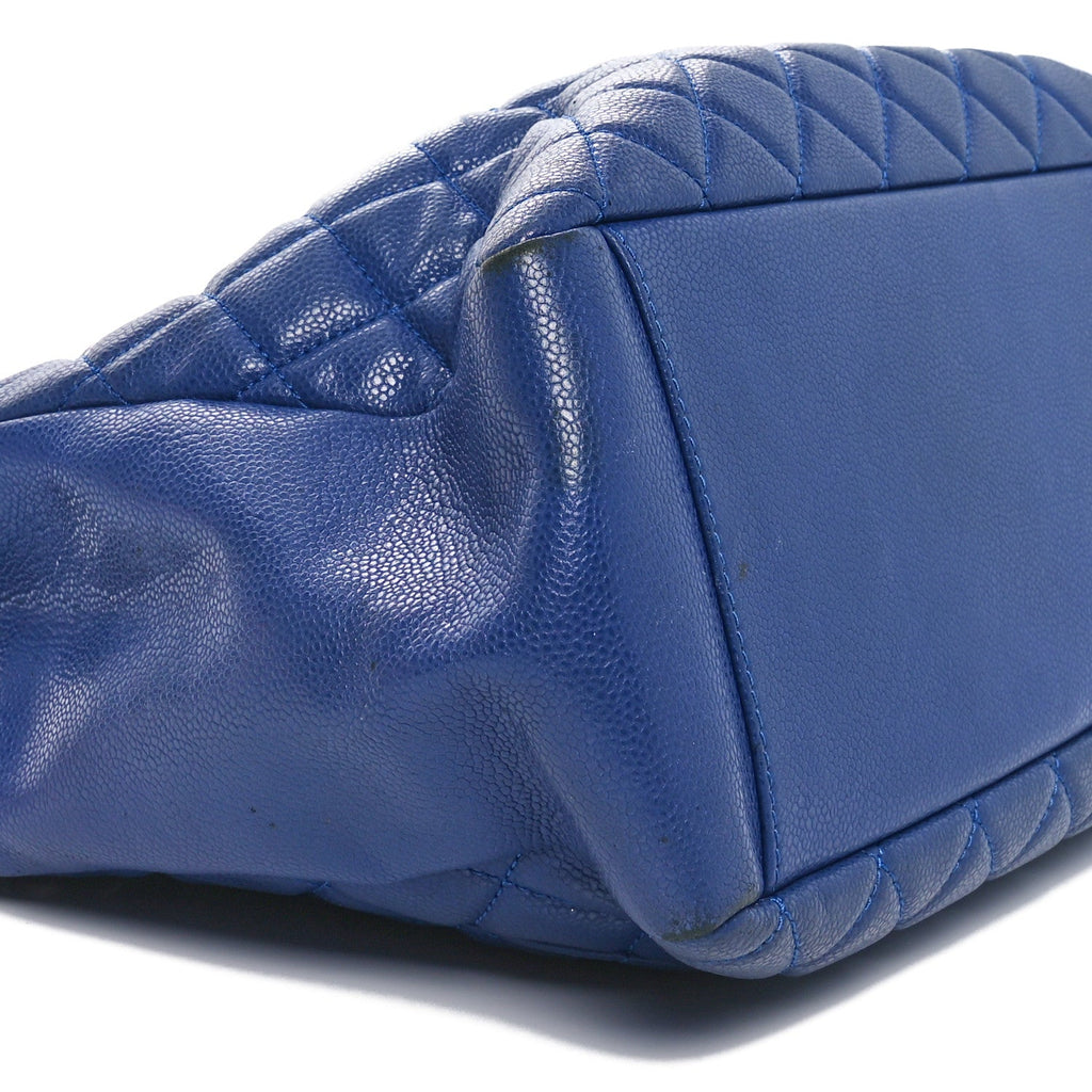 Caviar Quilted Grand Shopping Tote GST Blue