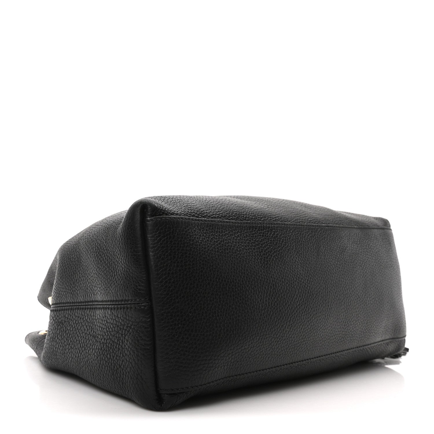 Pebbled Calfskin Medium Soho Chain Shoulder Bag Black