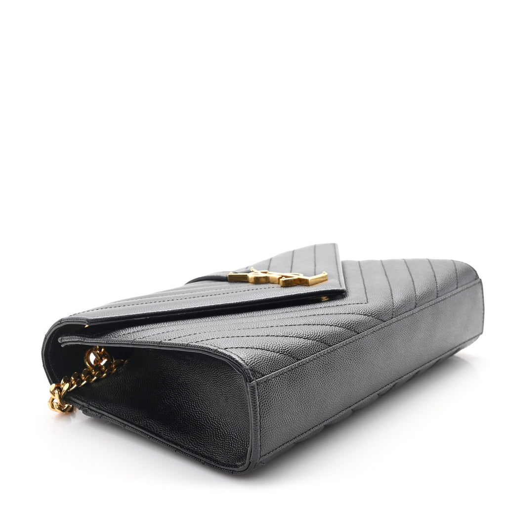 Grain De Poudre Matelasse Chevron Medium Monogram Satchel Black