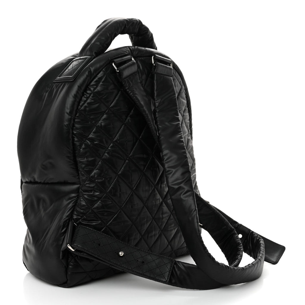 Nylon Quilted Coco Cocoon Backpack Black