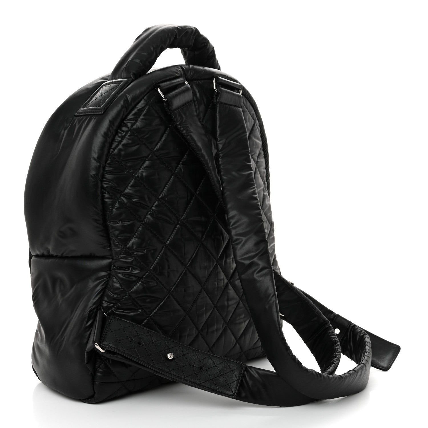 Nylon Quilted Coco Cocoon Backpack Black