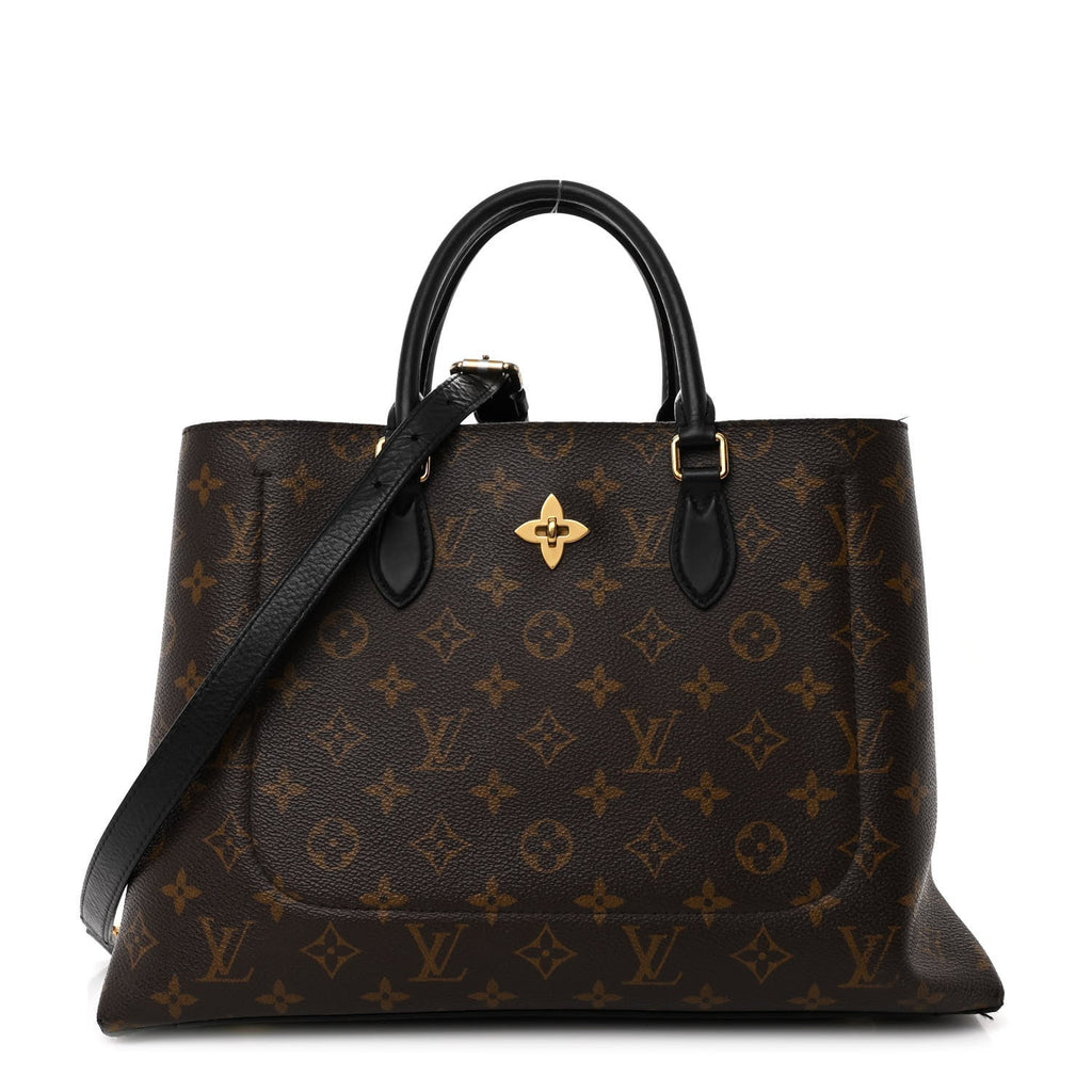 Monogram Flower Tote Black