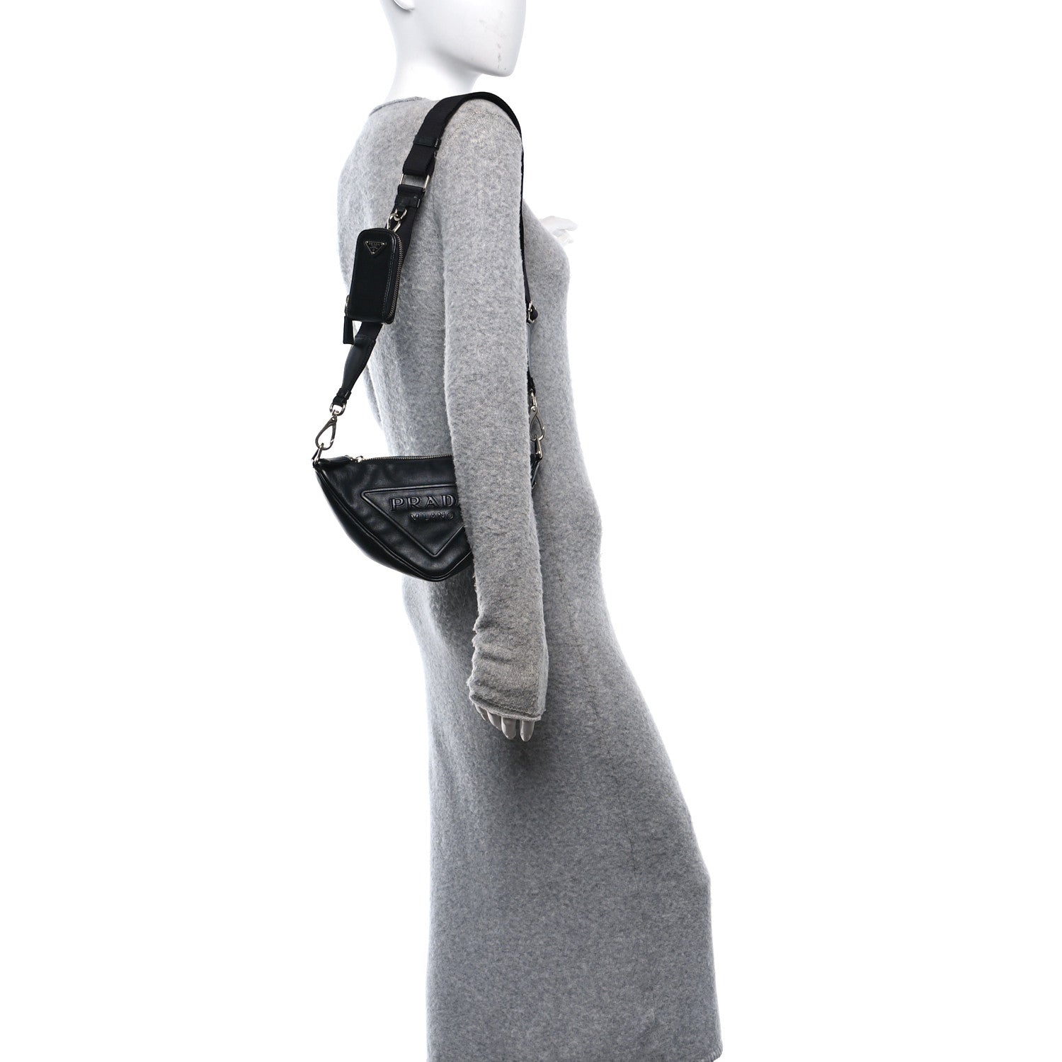 Grace Lux Triangle Shoulder Bag Black
