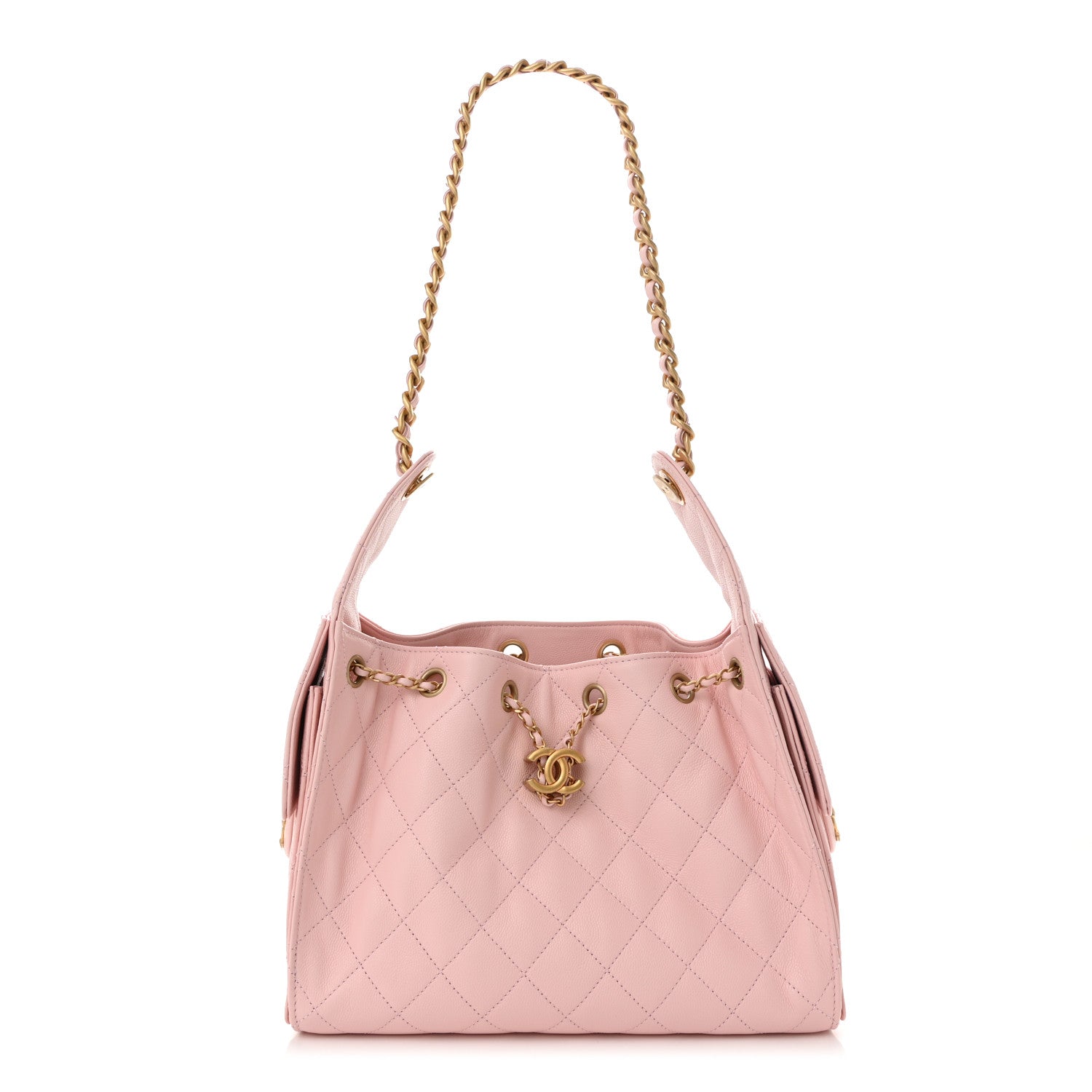 Caviar Quilted Small Chanel 25 Handbag Light Pink