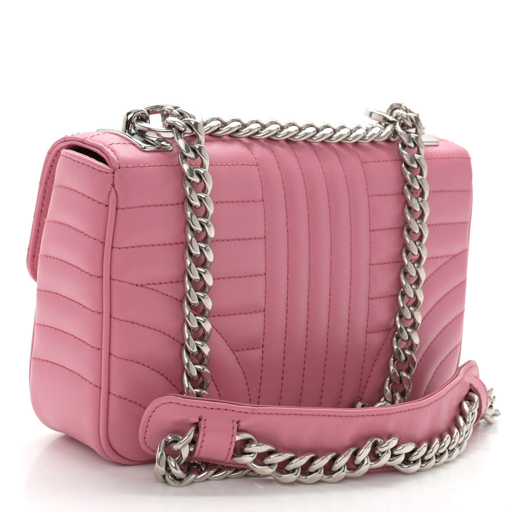 Soft Calfskin Impunture Diagramme Small Chain Flap Shoulder Bag Begonia