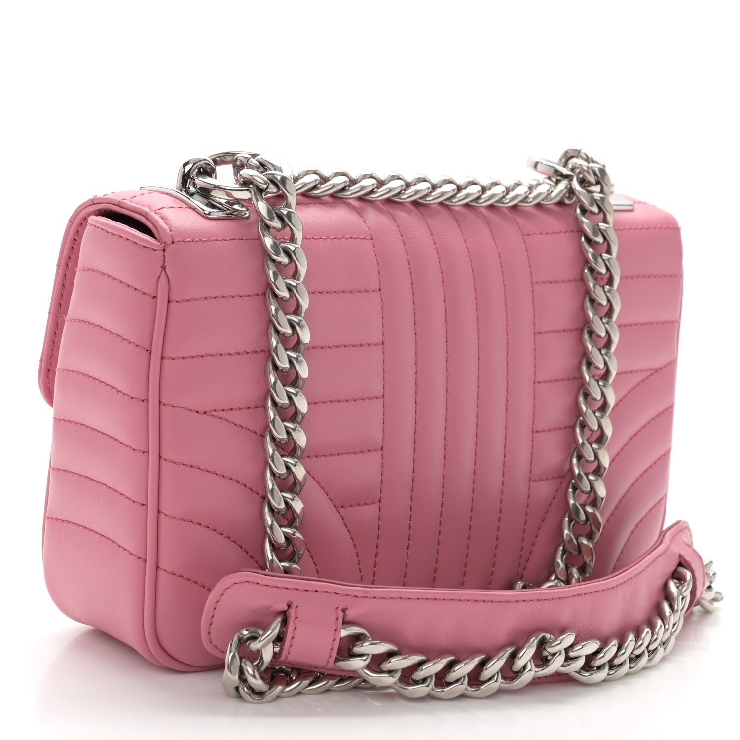 Soft Calfskin Impunture Diagramme Small Chain Flap Shoulder Bag Begonia
