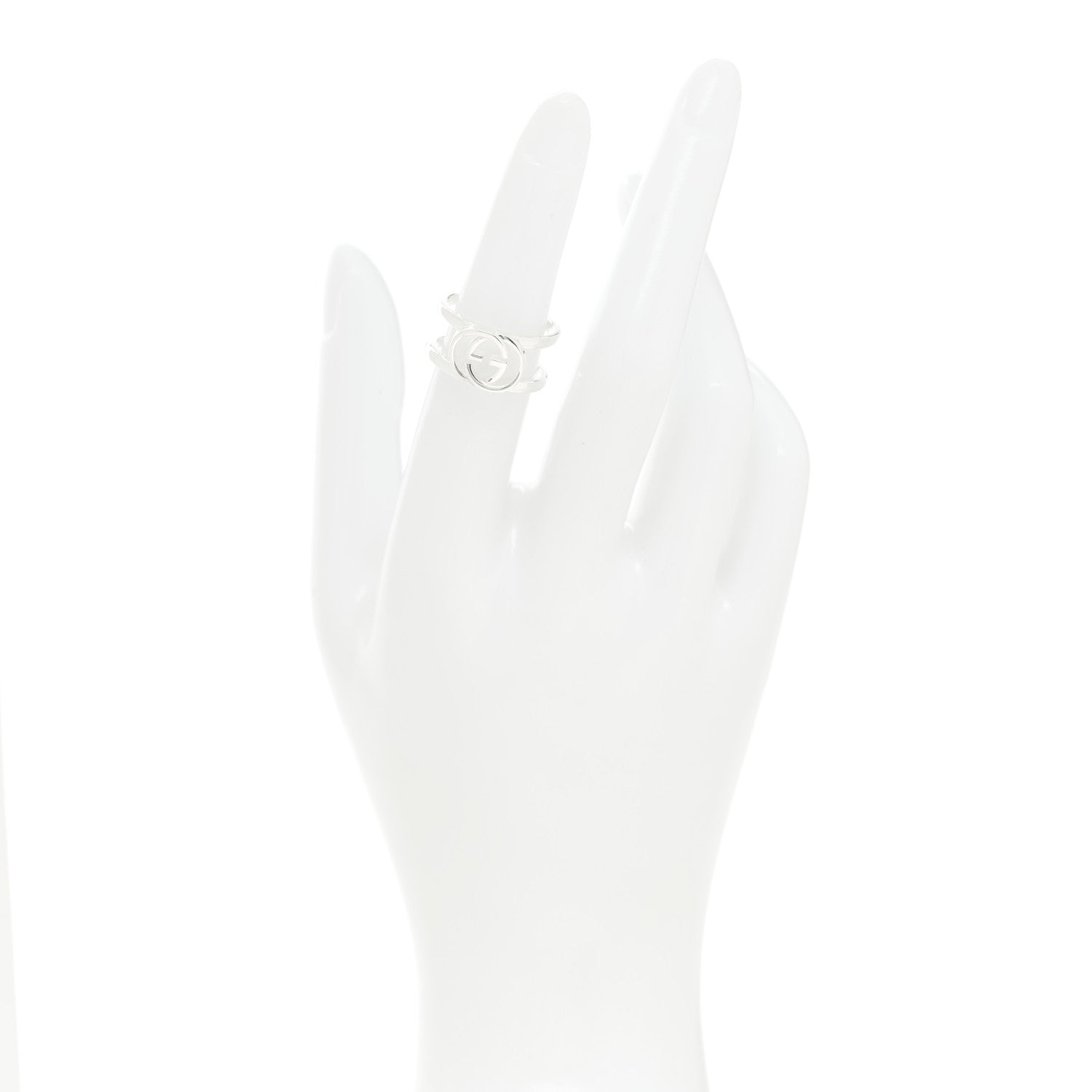 Sterling Silver 9mm Interlocking G Open Band Ring 52 6