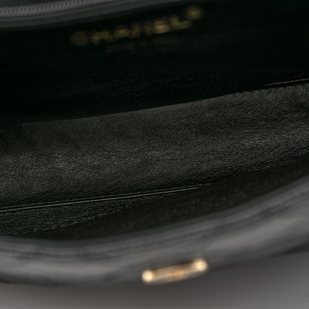 Caviar Quilted CC Beauty Clutch Black