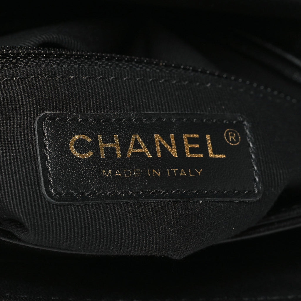 Lambskin Quilted Small Chain Top Handle Flap Black