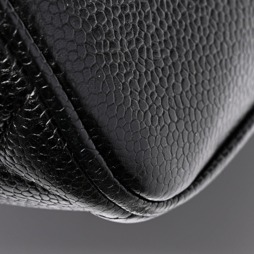 Caviar Quilted Medallion Tote Black