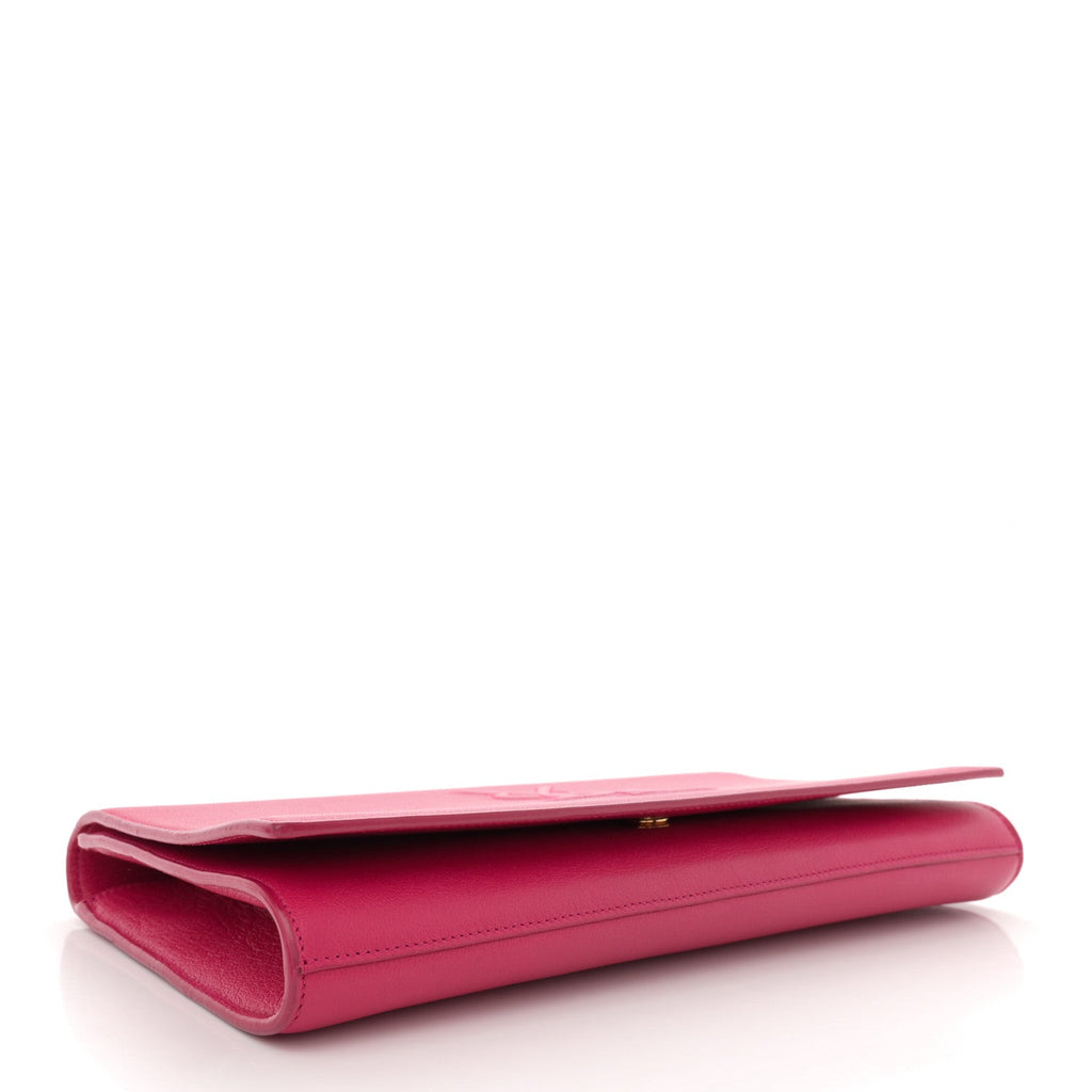 Calfskin Monogram Large Belle De Jour Clutch Lipstick Fuchsia