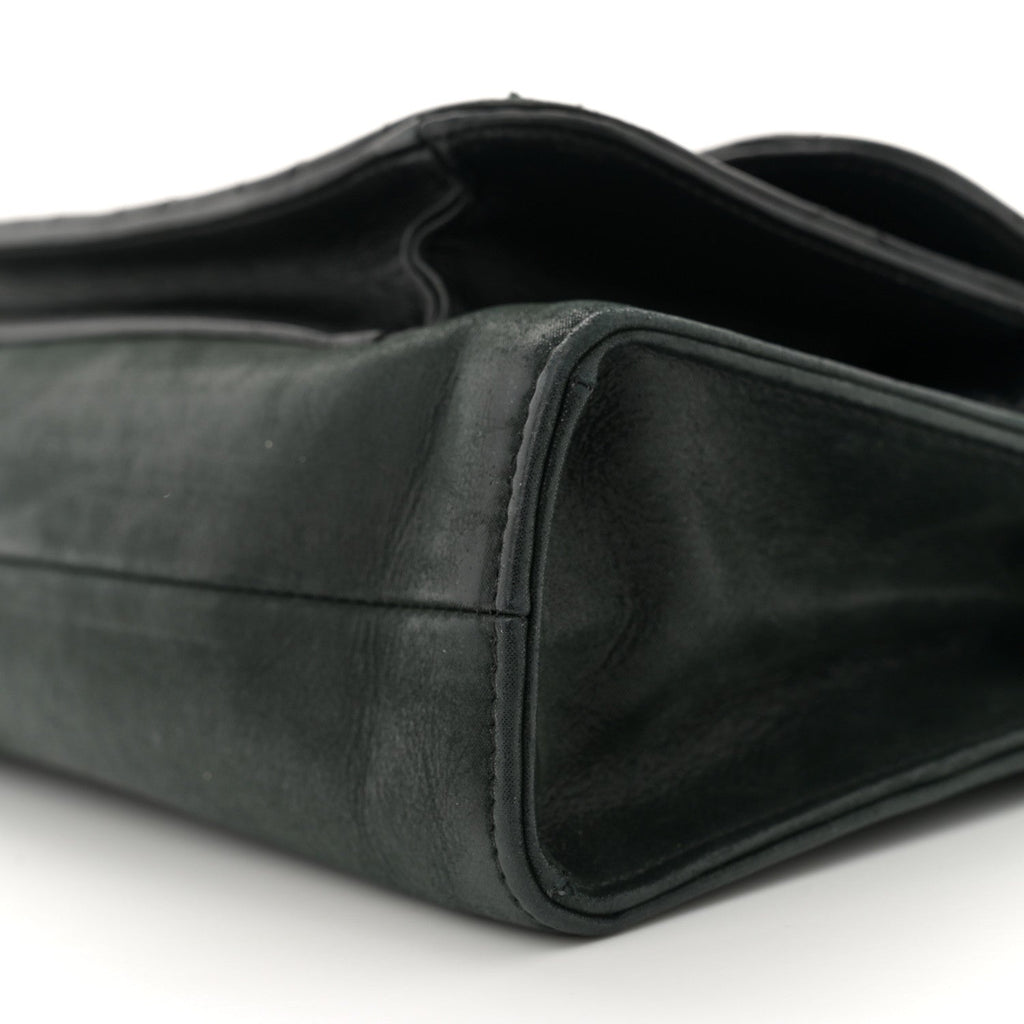 Iridescent Calfskin Quilted In & Out Camera Case Black