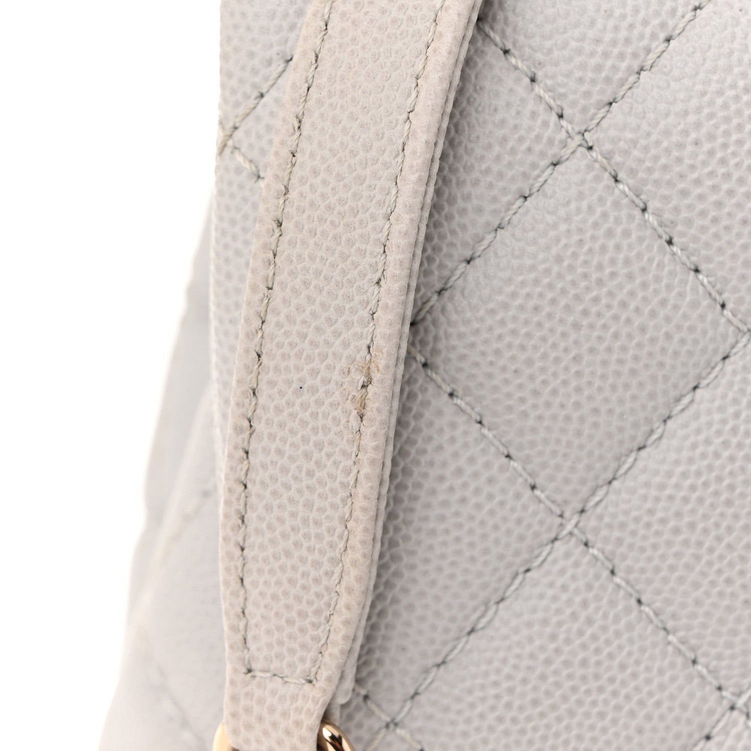 Caviar Quilted Mini Coco Handle Flap Light Grey