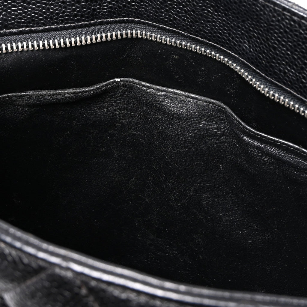 Caviar Quilted Medallion Tote Black