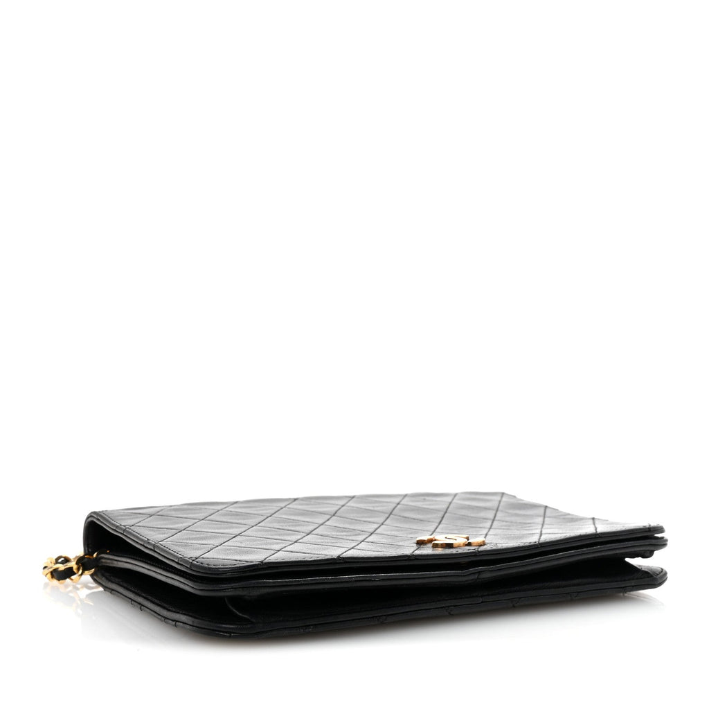 Lambskin Quilted Small Single Flap Bag Black