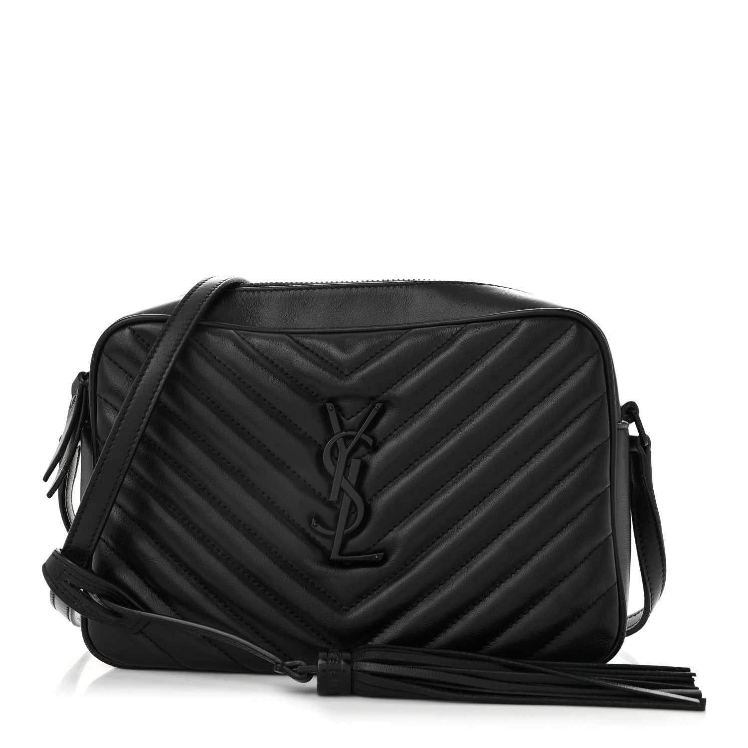 Calfskin Matelasse Monogram Monochrome Lou Camera Bag Black
