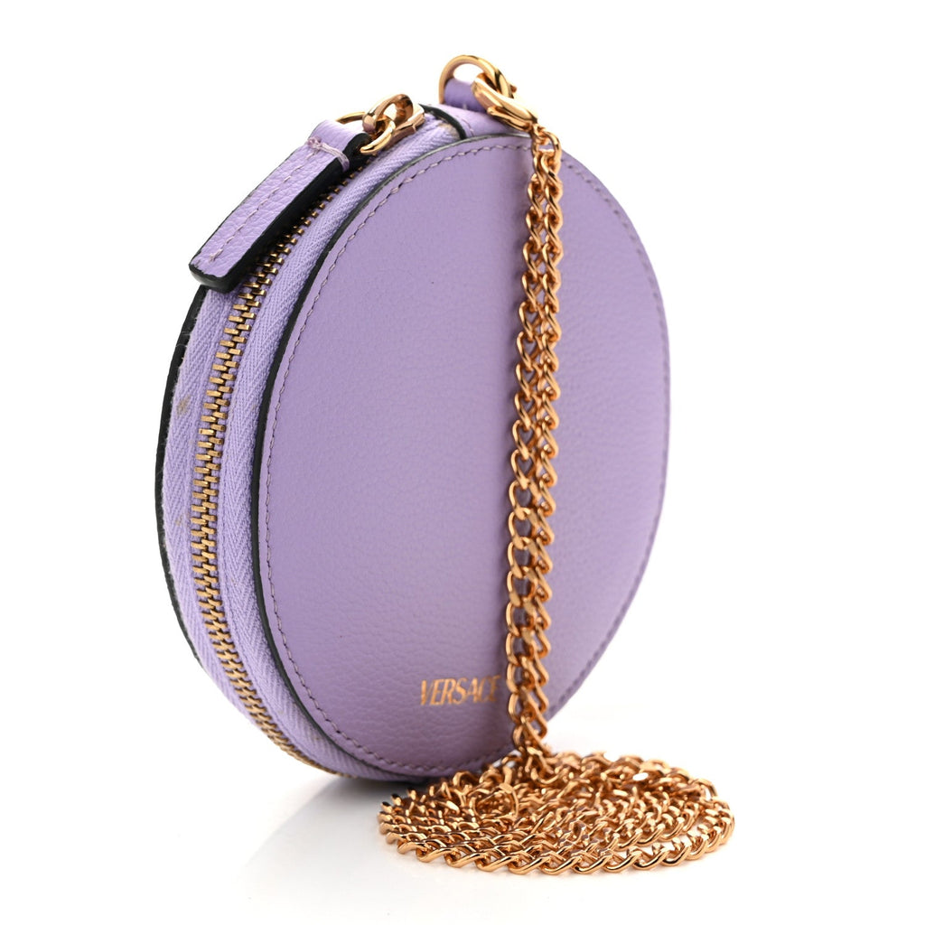 Calfskin La Medusa Round Chain Pouch Lilac