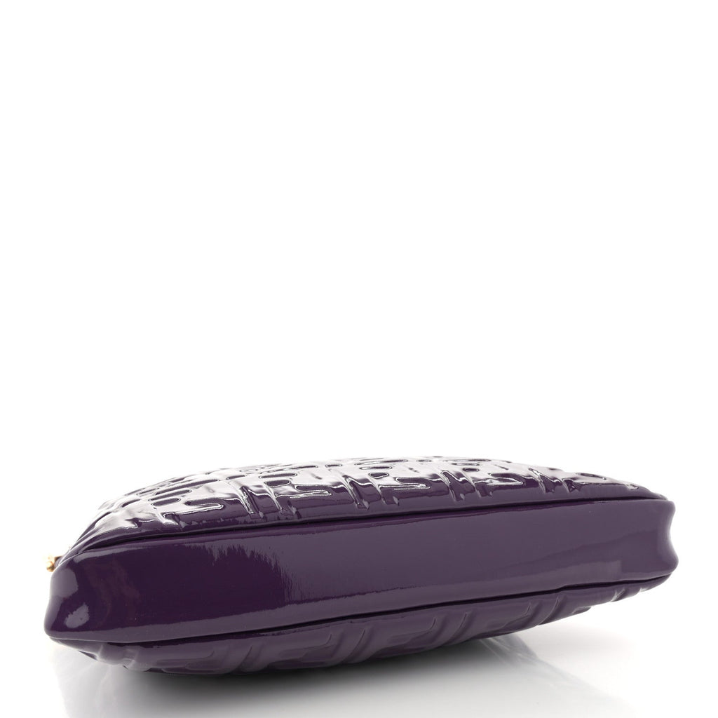 Patent FF 1974 Embossed Medium Shopping Flap Bag Purple