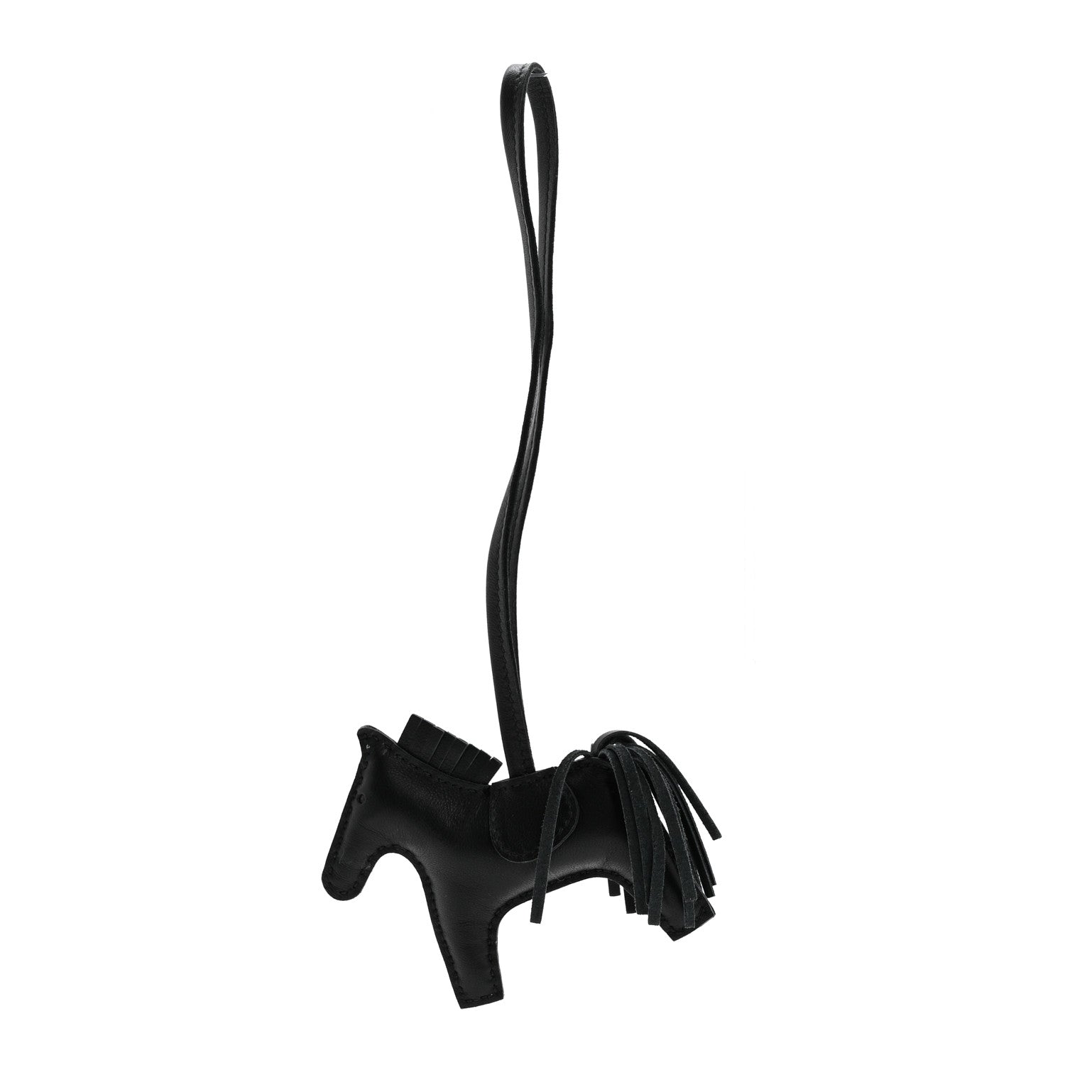 Milo Lambskin Grigri Rodeo Horse Bag Charm PM So Black
