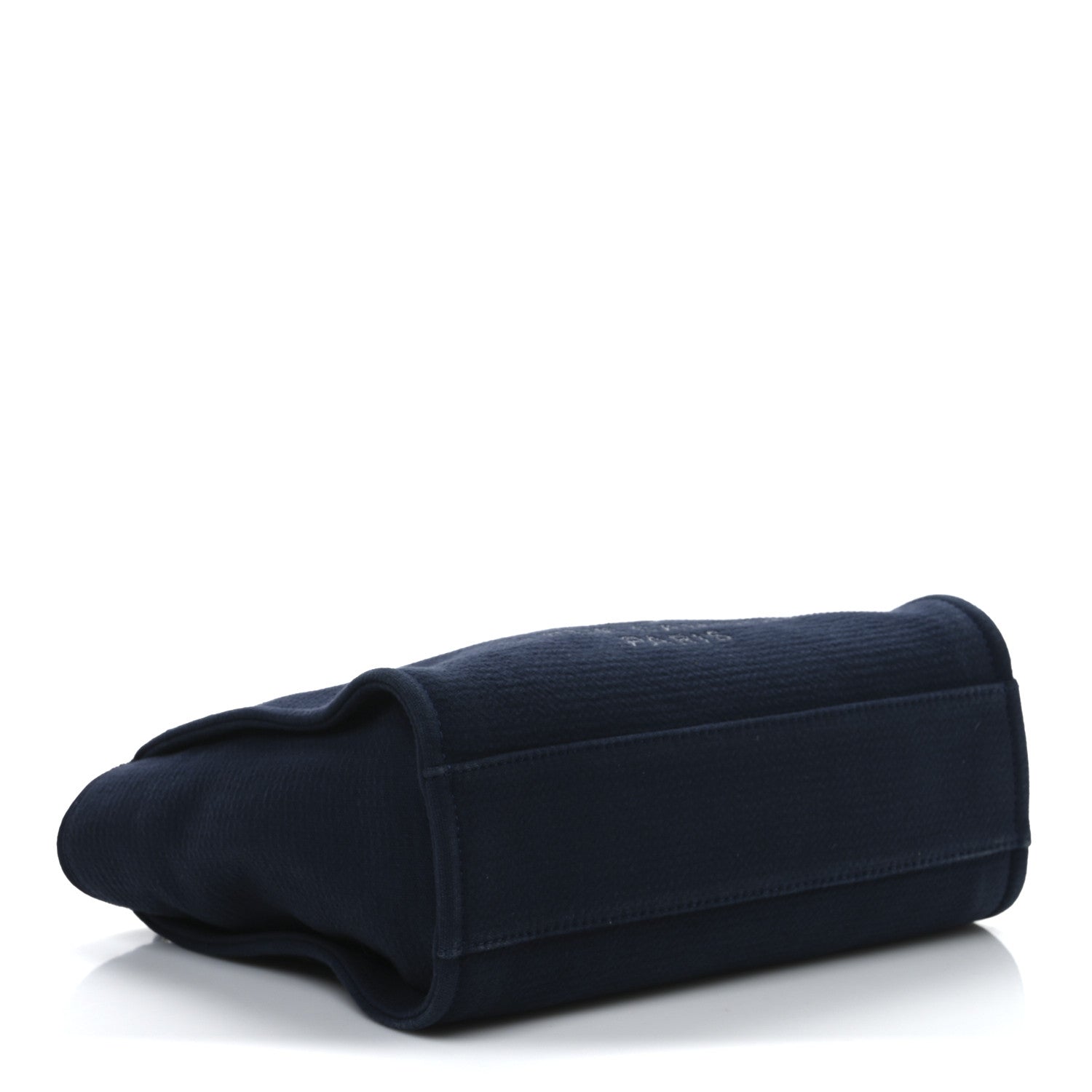 Mixed Fibers Calfskin Medium Deauville Tote Navy Blue