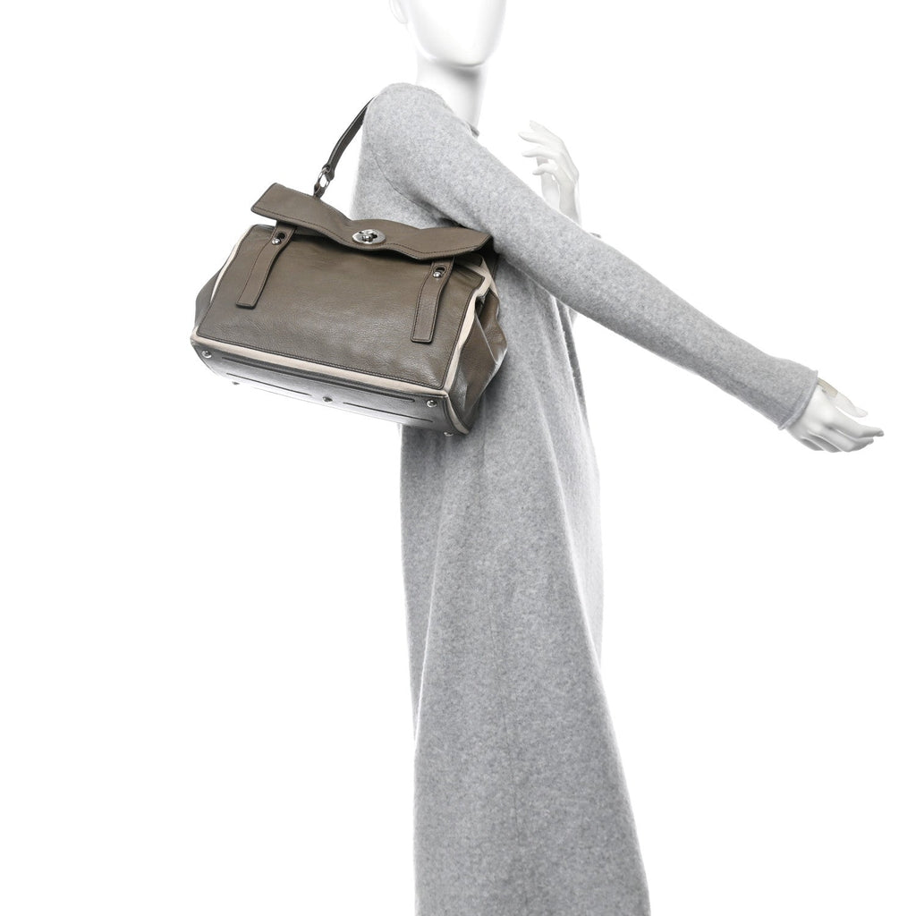 Calfskin Canvas Medium Muse Two Grey