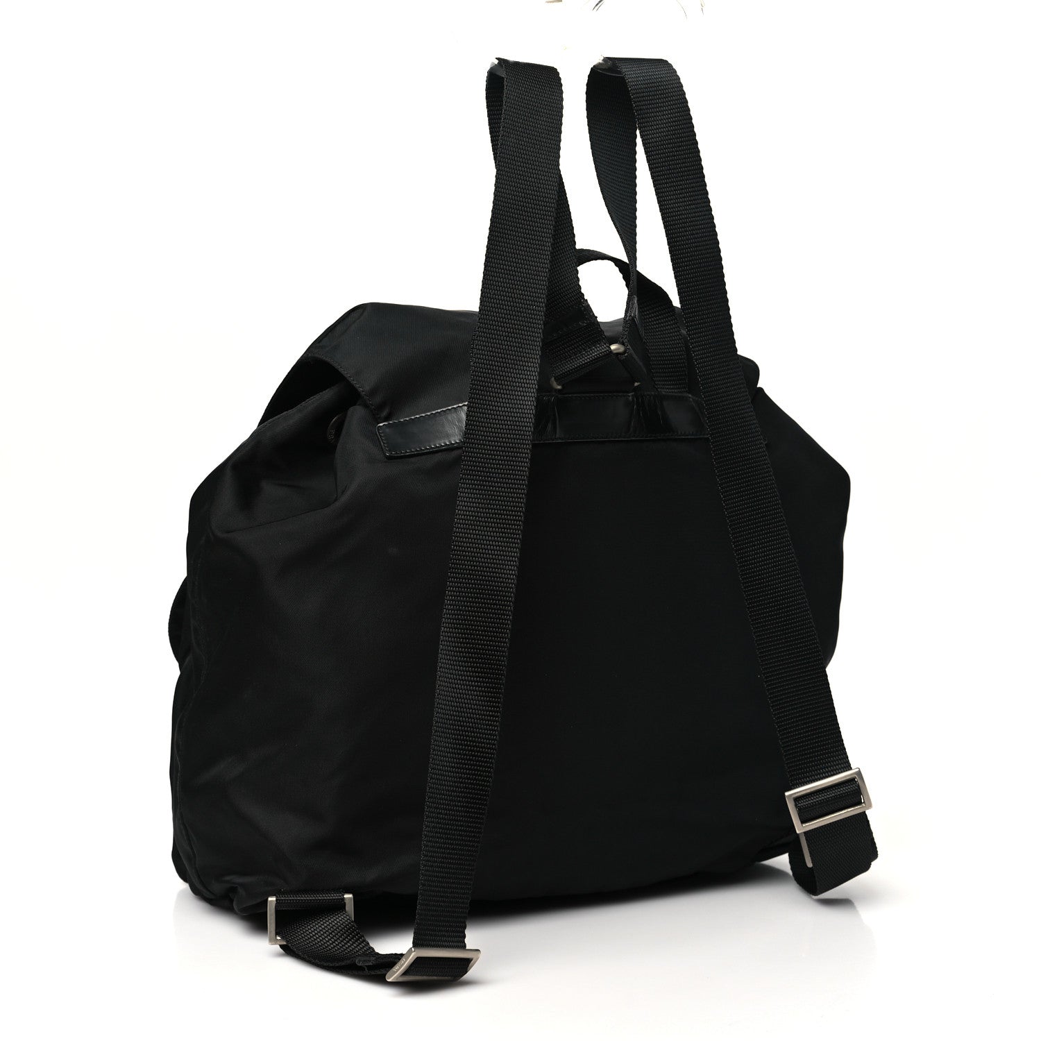 Tessuto Nylon Saffiano Medium Backpack Black