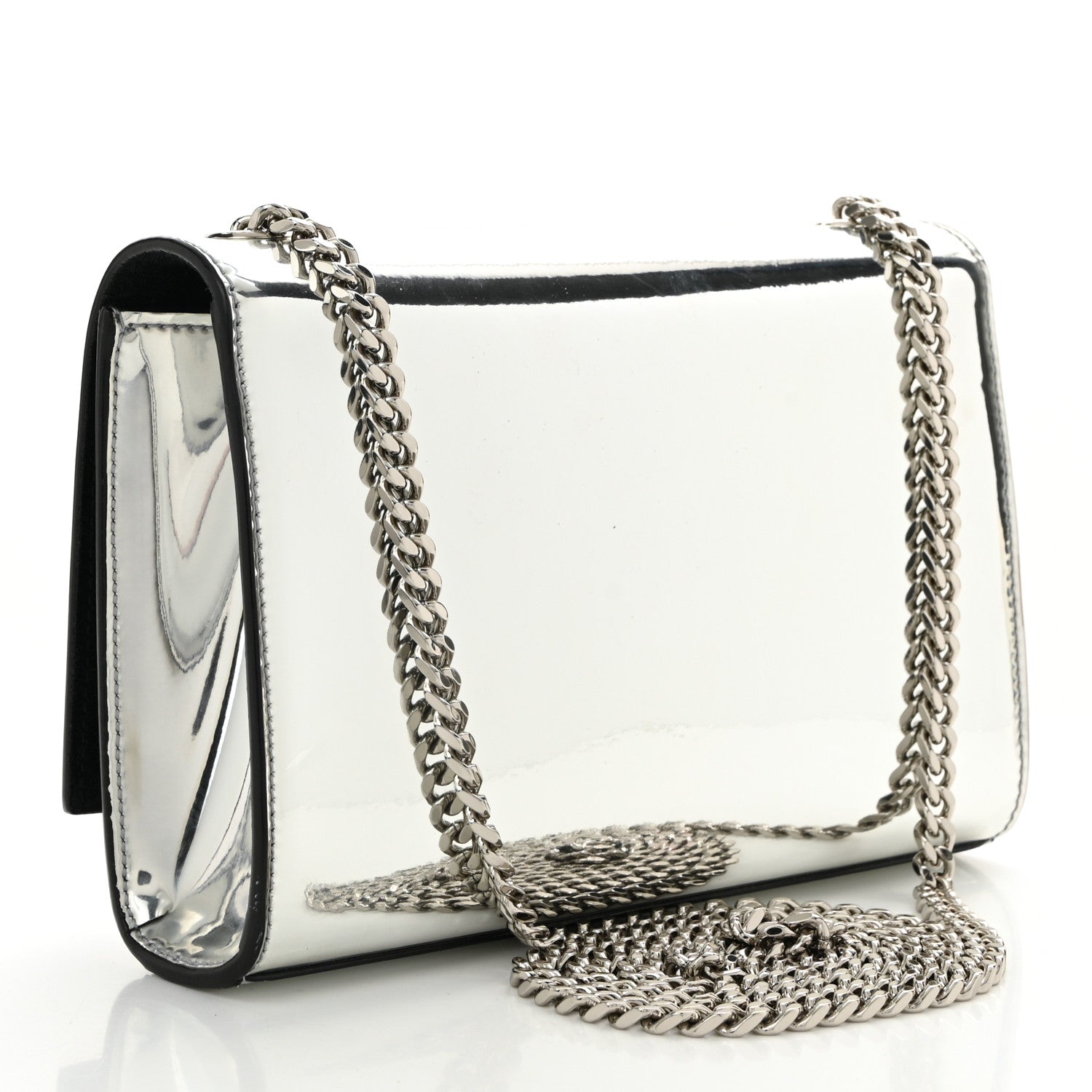Vinyl Mirror Small Classic Monogram Kate Satchel Argento