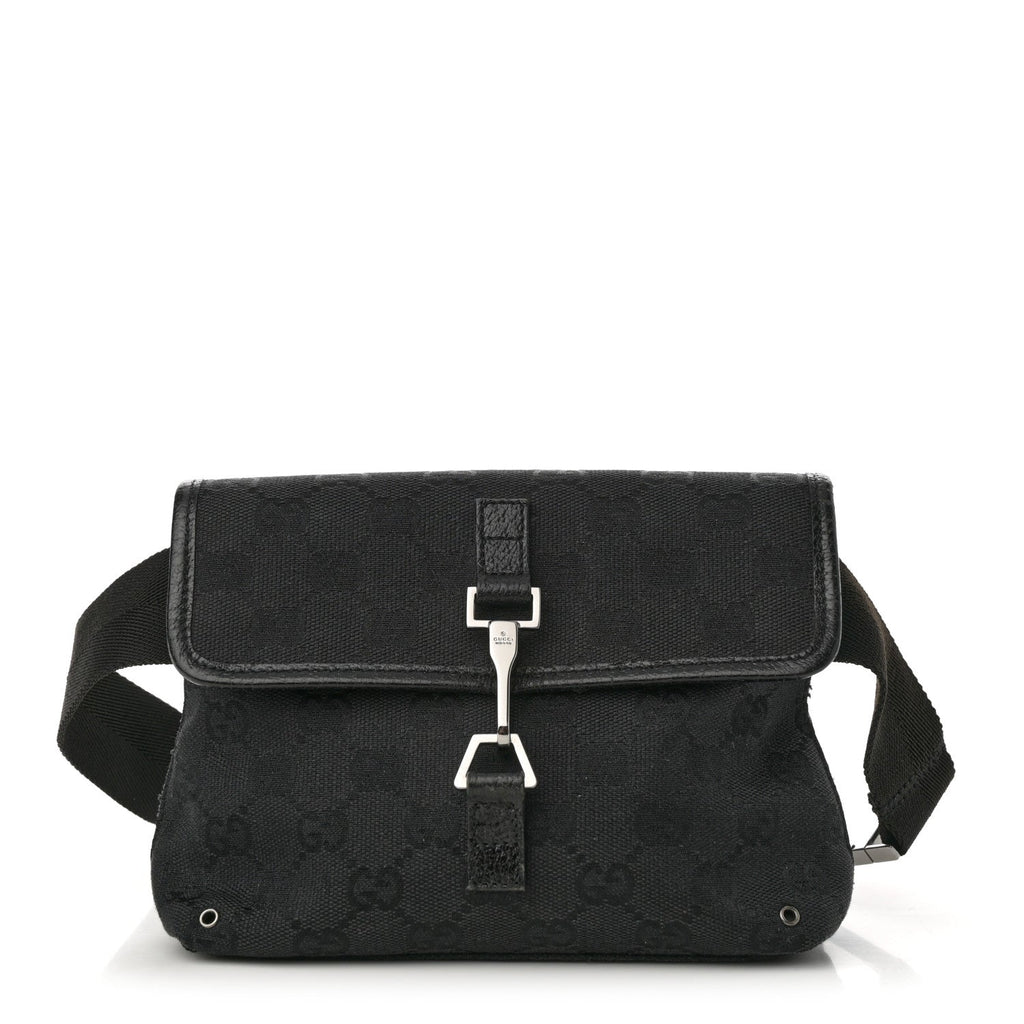 GG Monogram Web Flight Belt Bag Black