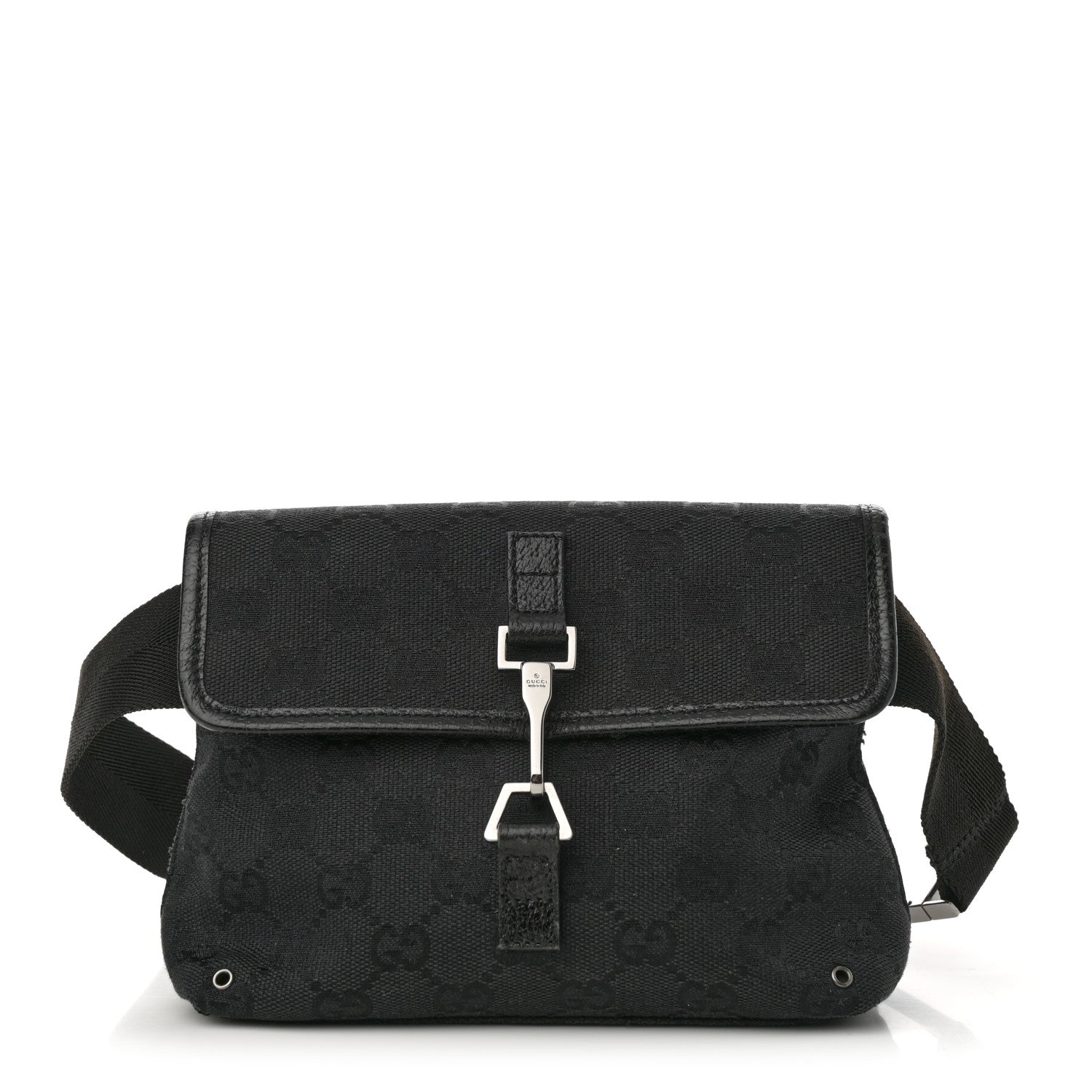 GG Monogram Web Flight Belt Bag Black